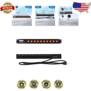 Durable 10-Outlet Rack Mount Surge Protector w/ Independent Switches & 6ft Cord