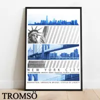 在飛比找momo購物網優惠-【TROMSO】北歐生活版畫有框畫-紐約藍調WA208(40