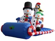 6 Foot Long Christmas Inflatable Snowman Penguin Sleigh Sled LED Yard Decoration
