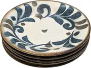 Mino Ware 506-18 Dish Serving Plates, Set of 5, Diameter Approx. 6.3 inches (16 cm), Microwave and Dishwasher Safe, Tableware, Ryukyu Arabesque, Made in Japan