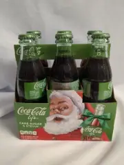 Coca Cola 6 pack 8oz bottles Cane Sugar/Stevia Christmas 2016 special