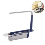 Catzon Telescopic Sink Storage Rack Dishcloth Sponge Draining Holder-Blue