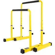 POWER GUIDANCE Dip Bar Adjustable Dip Station Pull Up Bar Body Strength Training - Adjustable Height for 77cm 84cm 91cm 98cm Square Base for Calisthenics Parallette
