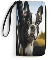 [BFGWK] Large Wallet Novelty Puppy Dog Printing Long Wallet With Zipper Leather Wallet Suitable For Both Men And Women, style, 19.7x10.5cm