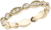 [Modern Contemporary Rings] 10k Yellow Gold Diamond Fancy Anniversary/Engagement Eternity Band
