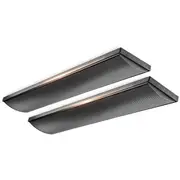 2 x BIO 2400W Outdoor Strip Heater, Radiant Electric Slimline Heat Bar Panel, 10A Plug