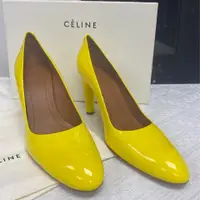 在飛比找PopChill優惠-[二手] Celine 黃色漆皮高跟鞋 9cm