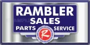 RAMBLER CAR SALES DEALER STYLE CAR DISPLAY OLD SIGN REMAKE ALUMINUM SIZE OPTIONS