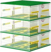 Parking Garage for Lego Speed Champions Race Car, DIY 3-Layer Parking Display Case Building Blocks Set, 130PCS Modular Building Display Case Compatible with Lego Sport Auto(Cars Not Included)