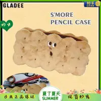 在飛比找Yahoo!奇摩拍賣優惠-文具盒歐陽娜娜日本GLADEE餅干筆袋文具盒毛絨化妝包收納包