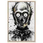 C-3PO Splash Art Framed Canvas - Star Wars Droid Wall Art