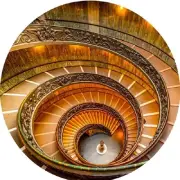 QPuzzles 750 Piece Round Jigsaw Puzzle - Vatican Spiral Staircase