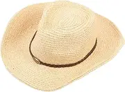 [FOMIYES] Chic Wide Brim Western Style Sun Hat Fashionable for Cosplay and Stage Beige