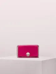 romy croc-embossed chain wallet