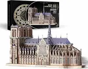 Piececool 3D Metal Puzzles for Adults and Teens, Notre Dame De Paris Church Metal Model Kit, Challenge French Cathedral Brain Teaser Architecture Building Blocks Puzzle Learning Toys, 382 Pcs