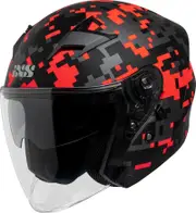 IXS 99 2.0, open face helmet , color: Matt Black/Red , size: M