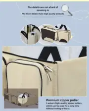 NNEDSZ Beige-Brown Patchwork Multifunctional Foldable Baby Crib Mommy Bag | Larg