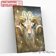 Paint By Numbers Kit Aries Zodiac Abstract Brush Framed Draw Canvas Home Decor