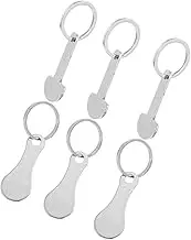 Uonlytech 6Pcs Shopping Trolley Token Keyrings Removable Keychain for Supermarket Carts Stainless Steel Trolley Tokens Keyring