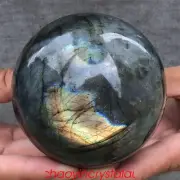 1.87LB Natural rainbow labradorite ball quartz crystal sphere 84mm reiki XQ1107