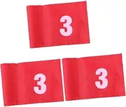 Sosoport 3pcs Numbered Putting Flag for Golf Yard Training Flag Maker Weatherproof Nylon Easy Mounting Plastic Insert