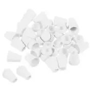 Bell End Stopper Cord Rope Lock for Drawstring Bag, White 20pcs