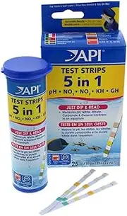 Aquarium Quick Testing Strips Fresh 5 in 1 25 Pack Fish Tank API Test Strip Easy