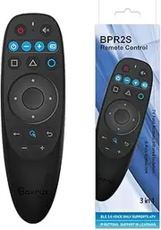 BPR2S Air Mouse Remote with Bluetooth Voice Control, 6-Axis Gyroscope & 4 TV IR Learning Keys, Compatible with Android TV Box, TV Stick, Set-Top Box, PC (Battery Not Included)