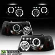Black Smoke 2001-2011 Ford Ranger LED Halo Projector Headlights w/ Corner Lights (for: Ford)