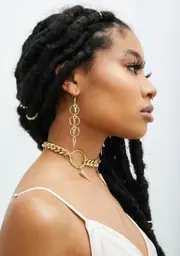 Shining Goddess O-Ring Chain Earrings