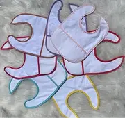 7pcs Red Edged Series Cotton Cross Stitch Baby Bib,16 Count aida Fabric Pocket,100% Cotton, Blank Bib to Cross Stitch
