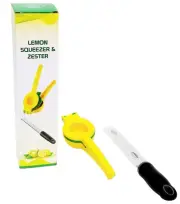 2Pcs Lemon Squeezer and Lemon Zester Grater Set, Lemon Juicer Squeezer, Citru...