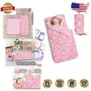 Extra Large Toddler Nap Mat with Pillow - Unicorn Design, Washable & Portable