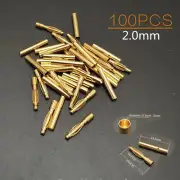 100pcs 2mm Gold Banana Bullet Connector For RC Car Drone ESC Motor Battery Plug