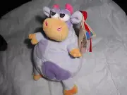 anna club purple plush cute tan cow 6" soft baby lovey soft new with tags pink