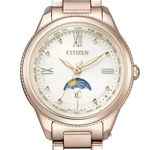 CITIZEN 星辰 XC 鈦 日月顯示光動能電波女錶 EE1004-57A