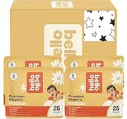 Hello Bello Diapers, Size 3 (14-24 lbs) Superstars - 100 Count Value Pack of Premium Disposable Baby Diapers, Hypoallergenic with Soft, Cloth-Like Feel