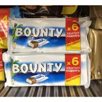 在飛比找蝦皮購物優惠-俄羅斯超市進口糖果 BOUNTY 椰蓉夾心巧克力 椰蓉糖6小