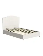 [Artiss] Double Size Boucle Fion Bed Frame in White