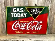 Coca Cola Coke Soda Pop Gasoline 22 Cents 15" Metal Tin Sign Vintage Type New