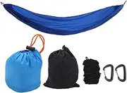 XIASABA Camping Hammock Portable Parachute Hammock with Storage Bag and Snap Hook for Outdoor Activities Blue (Blue)