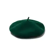 Wool Blend French Beret Hats for Women and Men Solid Color Winter Medium Green