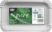 Papstar Pure Rectangular Paper Plates 250-Piece Set, 10 x 16 cm