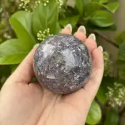 Lepidolite, Smoky Quartz & Pink Tourmaline Polished Crystal Sphere (#3797)