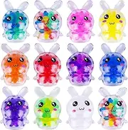 Easter Basket Stuffers, 4 Pack Squishy Easter Bunny Stress Balls for Adults, Easter Basket Stuffers, Easter Toys Stress Relief Fidget Balls ,Easter Basket Ideas Gifts (4)