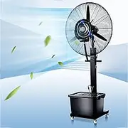 Outdoor Misting Fan, Commercial Oscillating Fan, Table Industrial Floor Pedestal Fan with 3 Speeds, 42 Liter Water Tank, 2 Handles, 4 Wheels (81cm/3