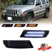 Smoke Front Bumper Switchback LED Paking Signal Light For 2005-2007 Jeep Liberty (for: Jeep)