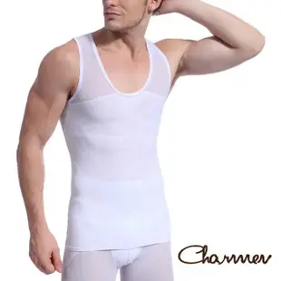 【Charmen】塑身衣 高機能強塑腰腹版背心 男性塑身衣(白色)