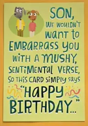 Happy Birthday Greeting Card/Large Format (+ Envelope 5.5x8.0")/ Son