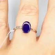 925 Sterling Silver Oval Shaped Sugilite Crystal Ring | Spiritual Growth Protect